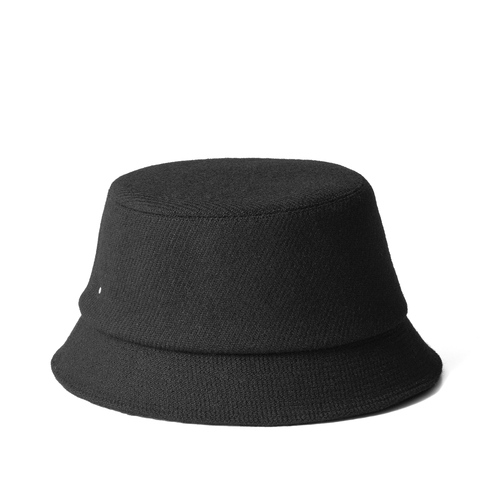 Wool Mohair Tweed Hat Black