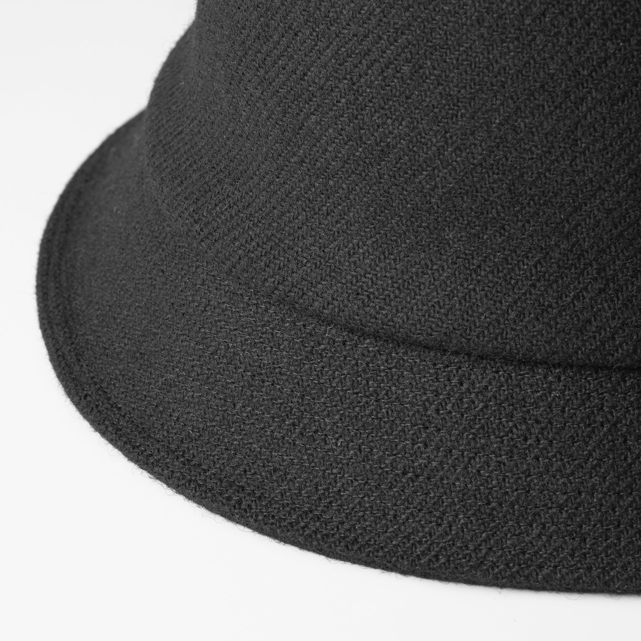 Wool Mohair Tweed Hat Black