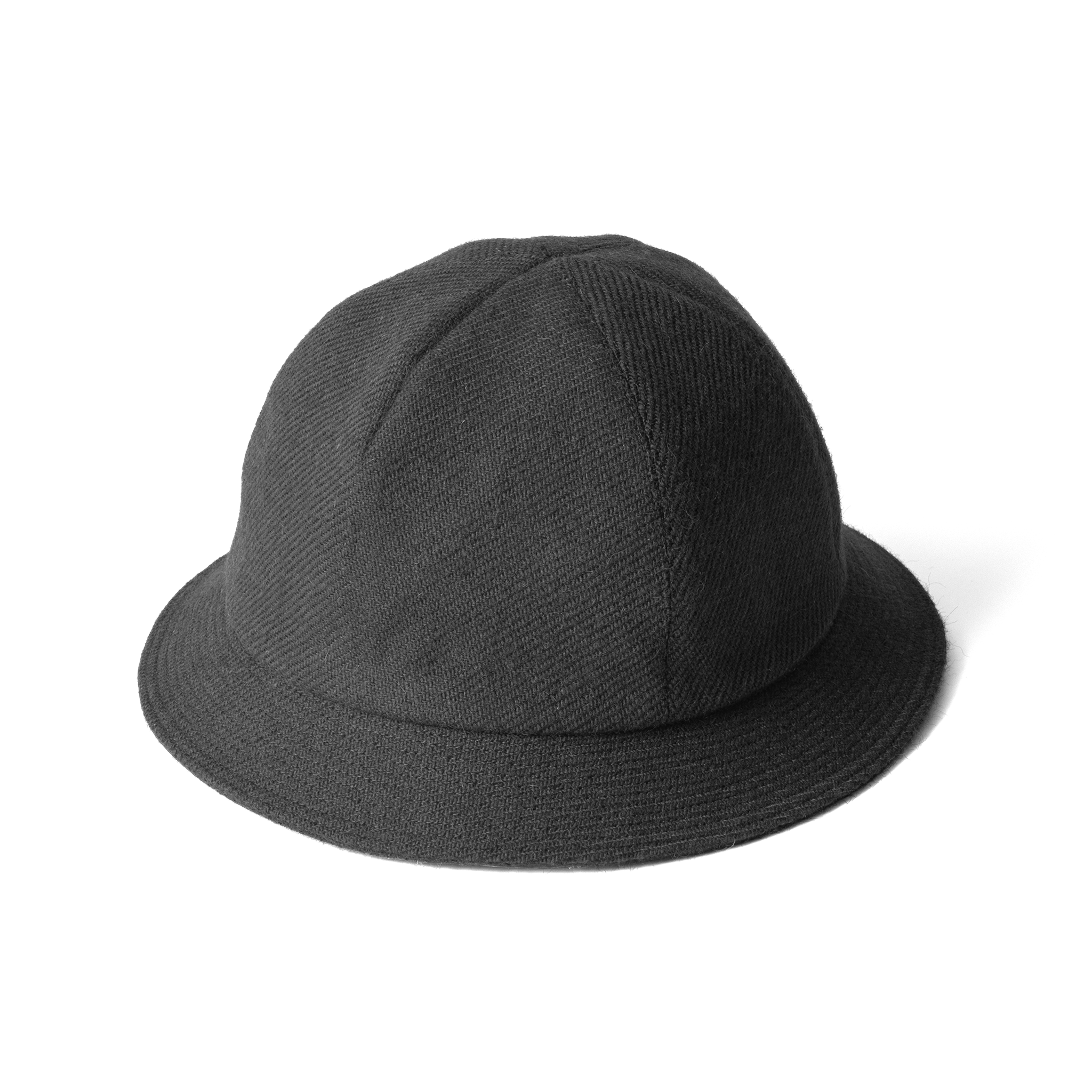 Wool Mohair Tweed Hat Black