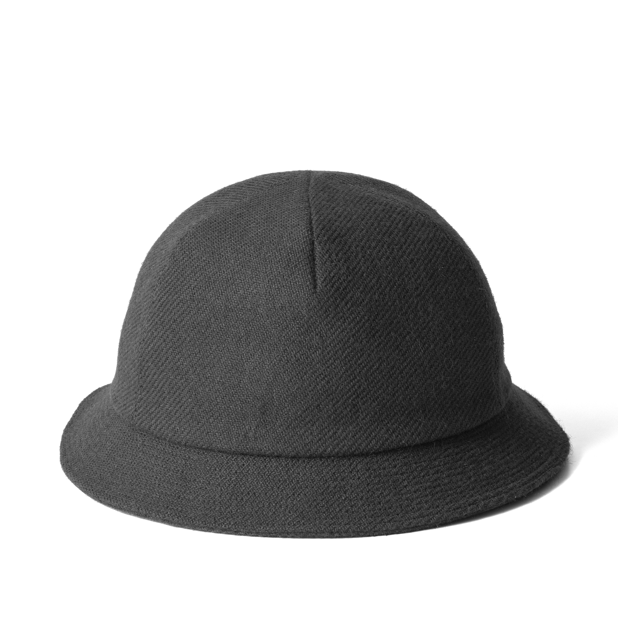 Wool Mohair Tweed Hat Black