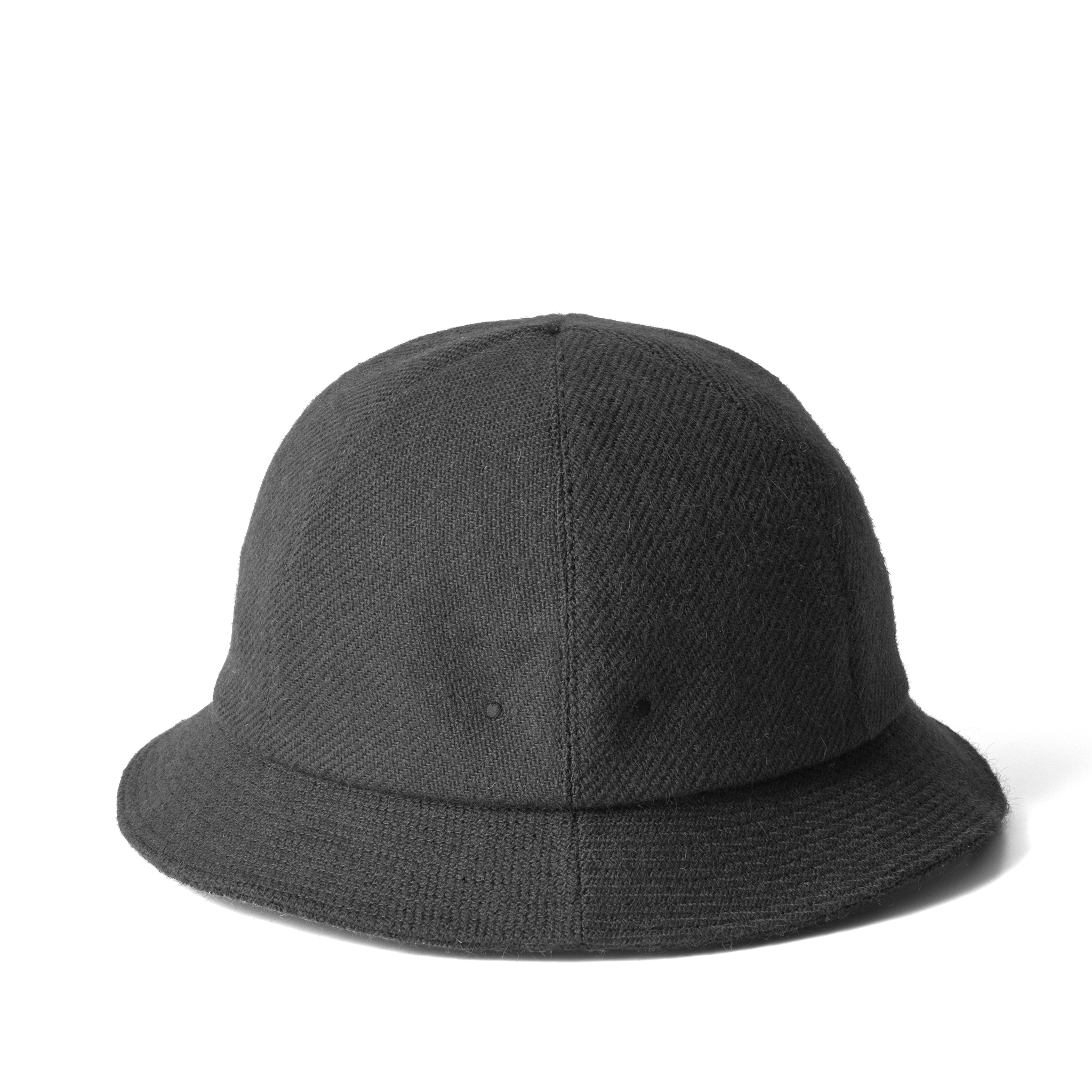 Wool Mohair Tweed Hat Black