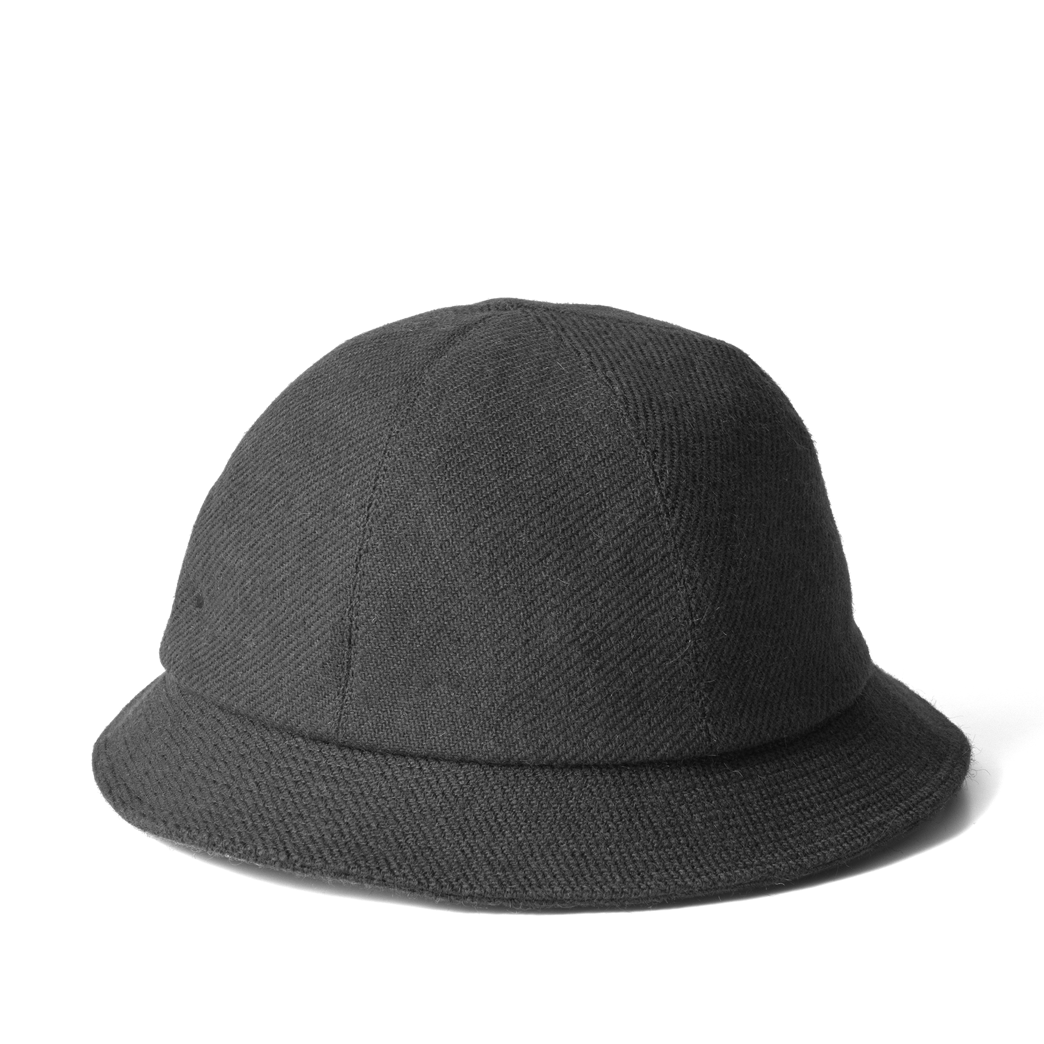 Wool Mohair Tweed Hat Black