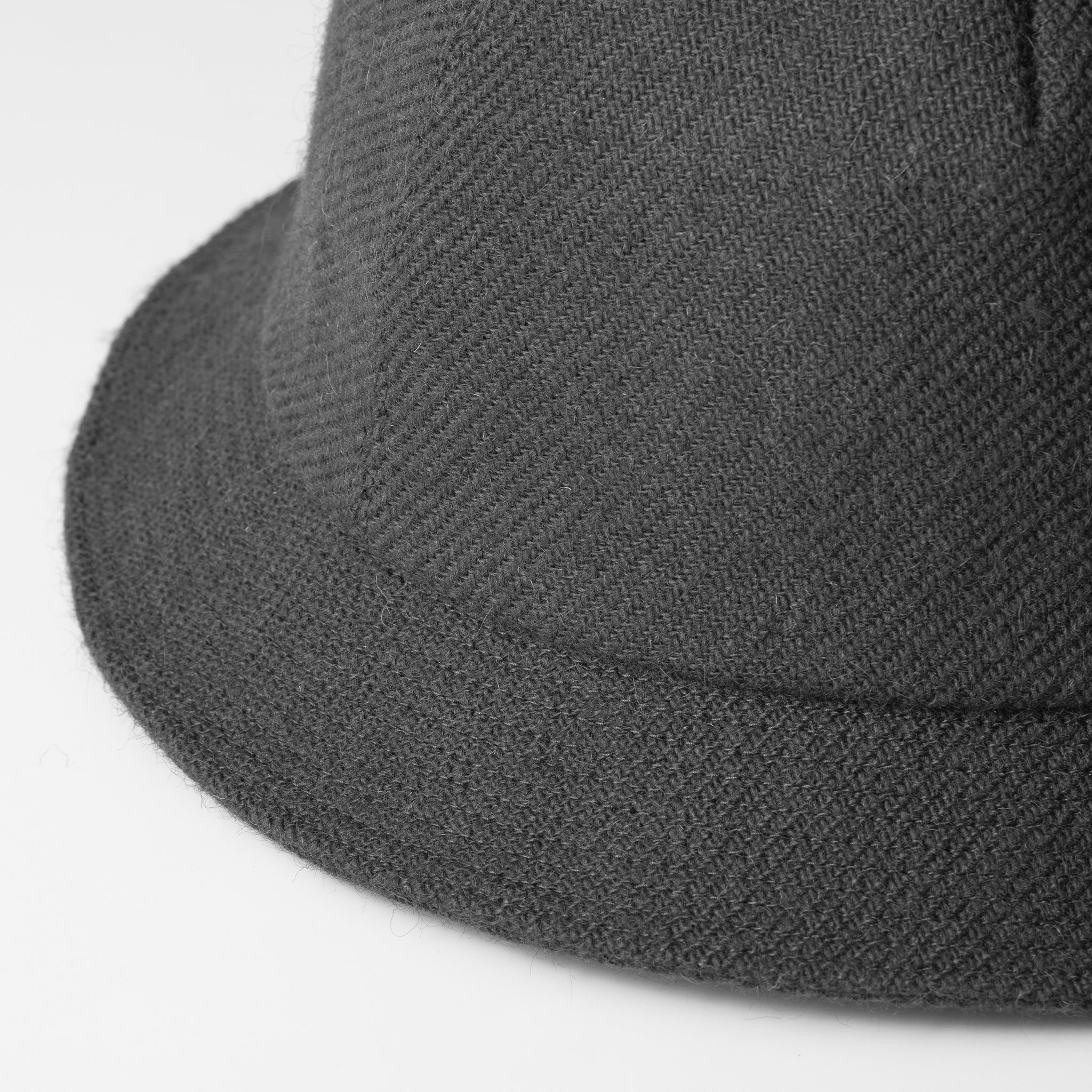 Wool Mohair Tweed Hat Black