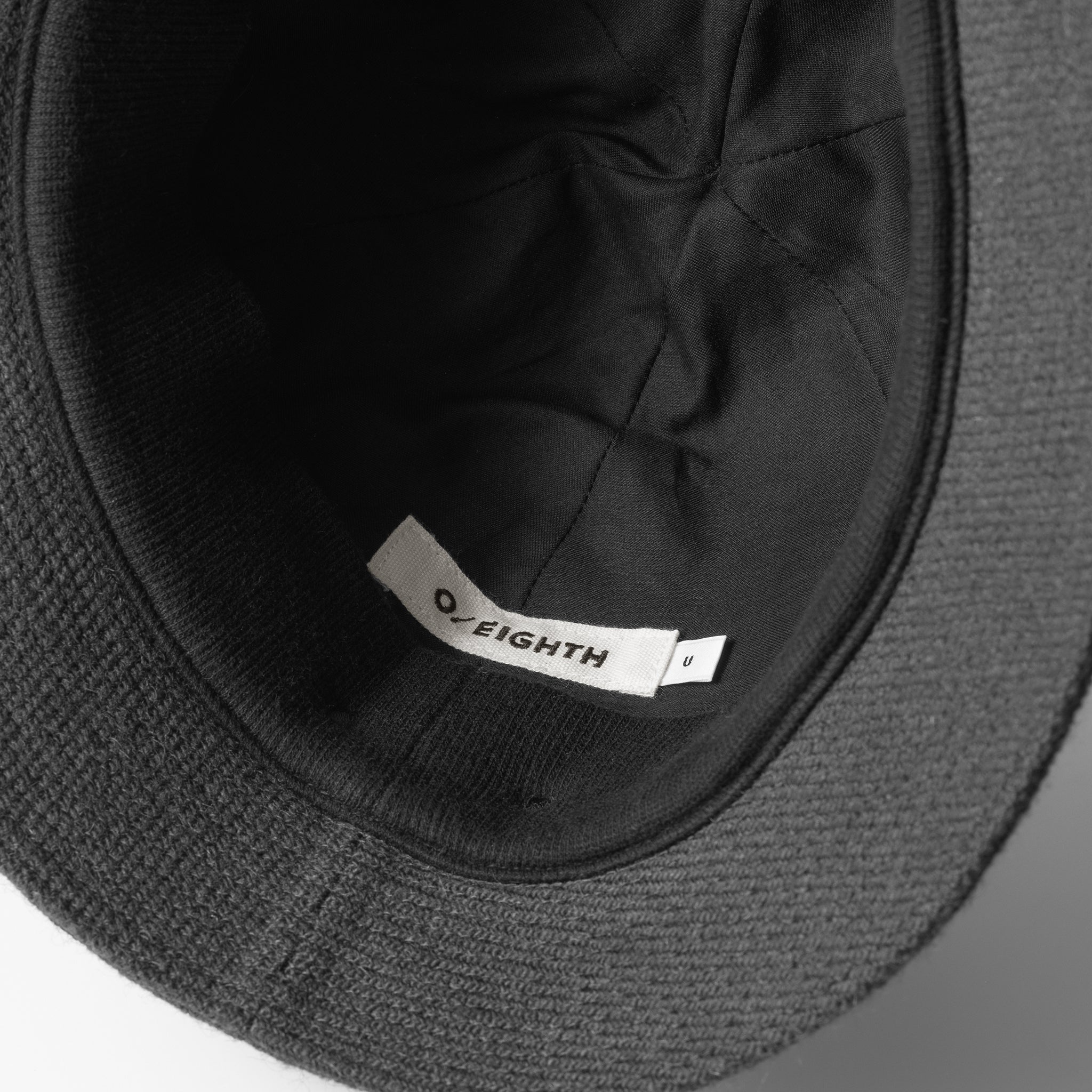 Wool Mohair Tweed Hat Black