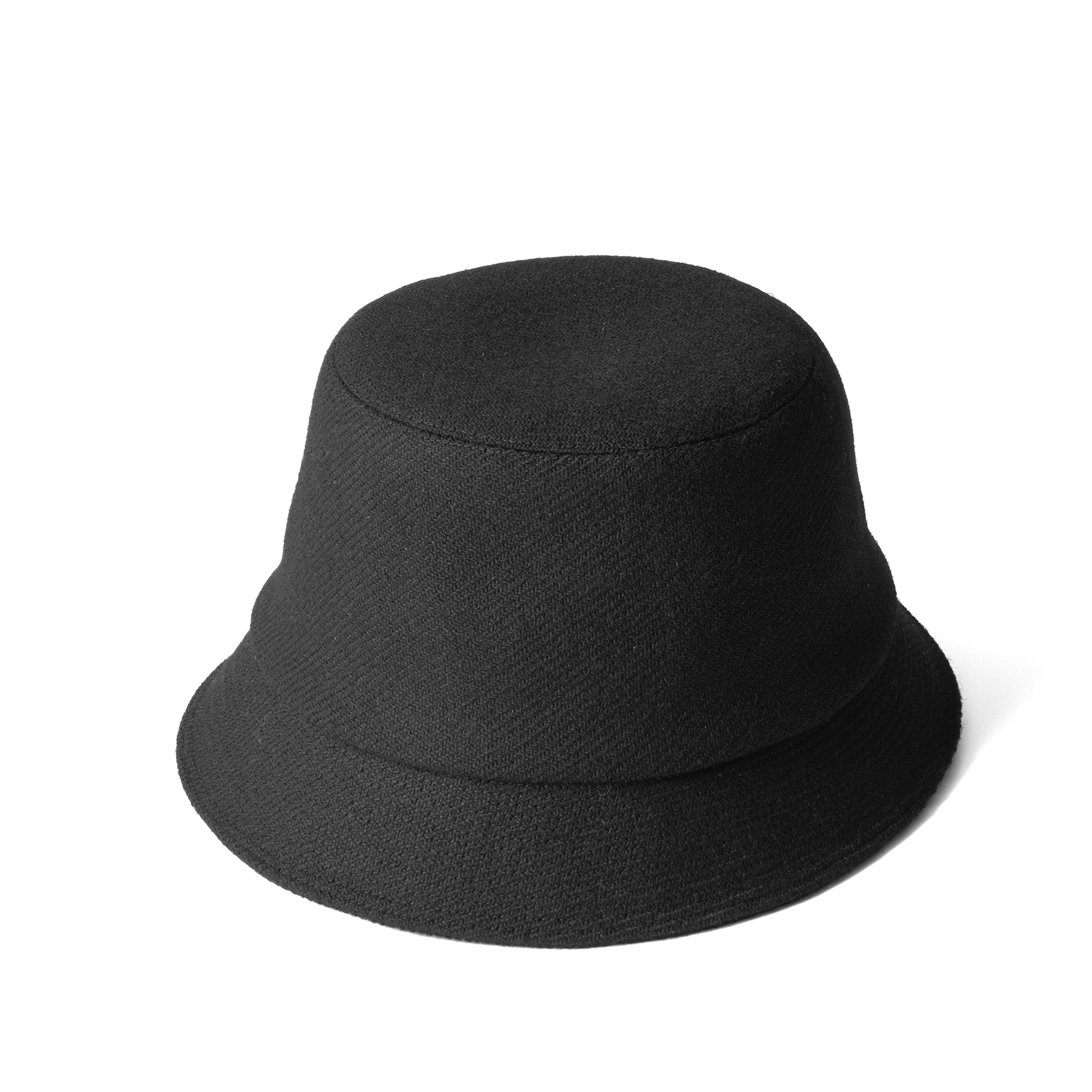 Wool Mohair Tweed Hat Black
