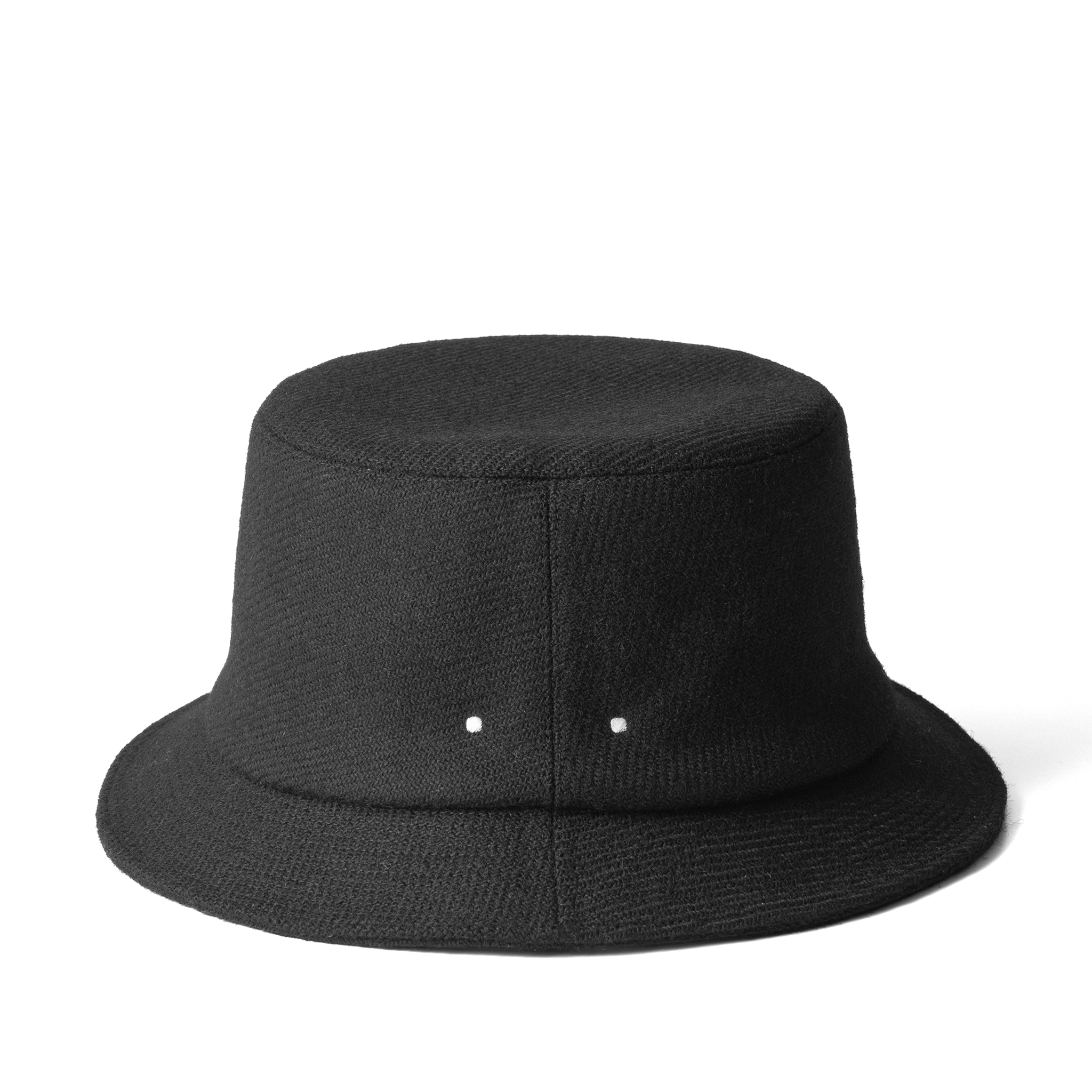 Wool Mohair Tweed Hat Black